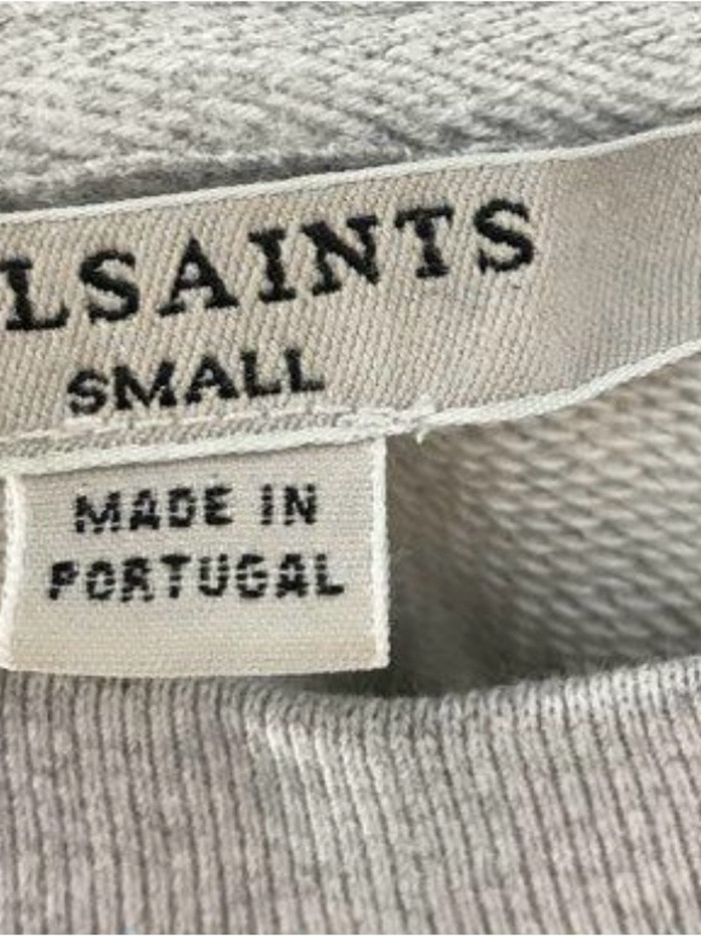 AllSaints Small Light Gray Knit Sweat Shirt